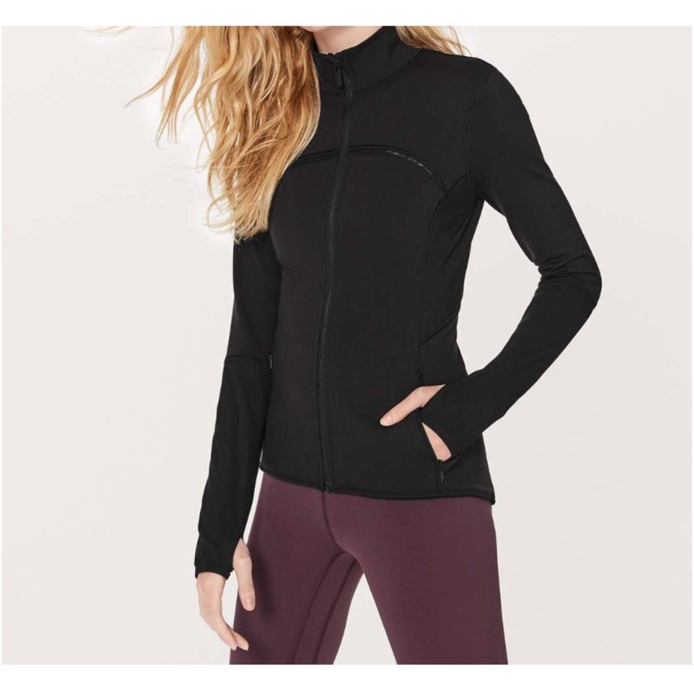 Lululemon Mesh Is More Jacket Black SIZE 6 Fitted Stretch Soft‎ Sporty Running